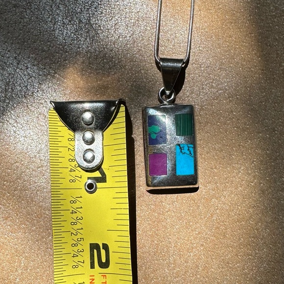 Vintage Silpada Sterling 925 malachite turquoise sodalite carnelian necklace - Picture 6 of 8